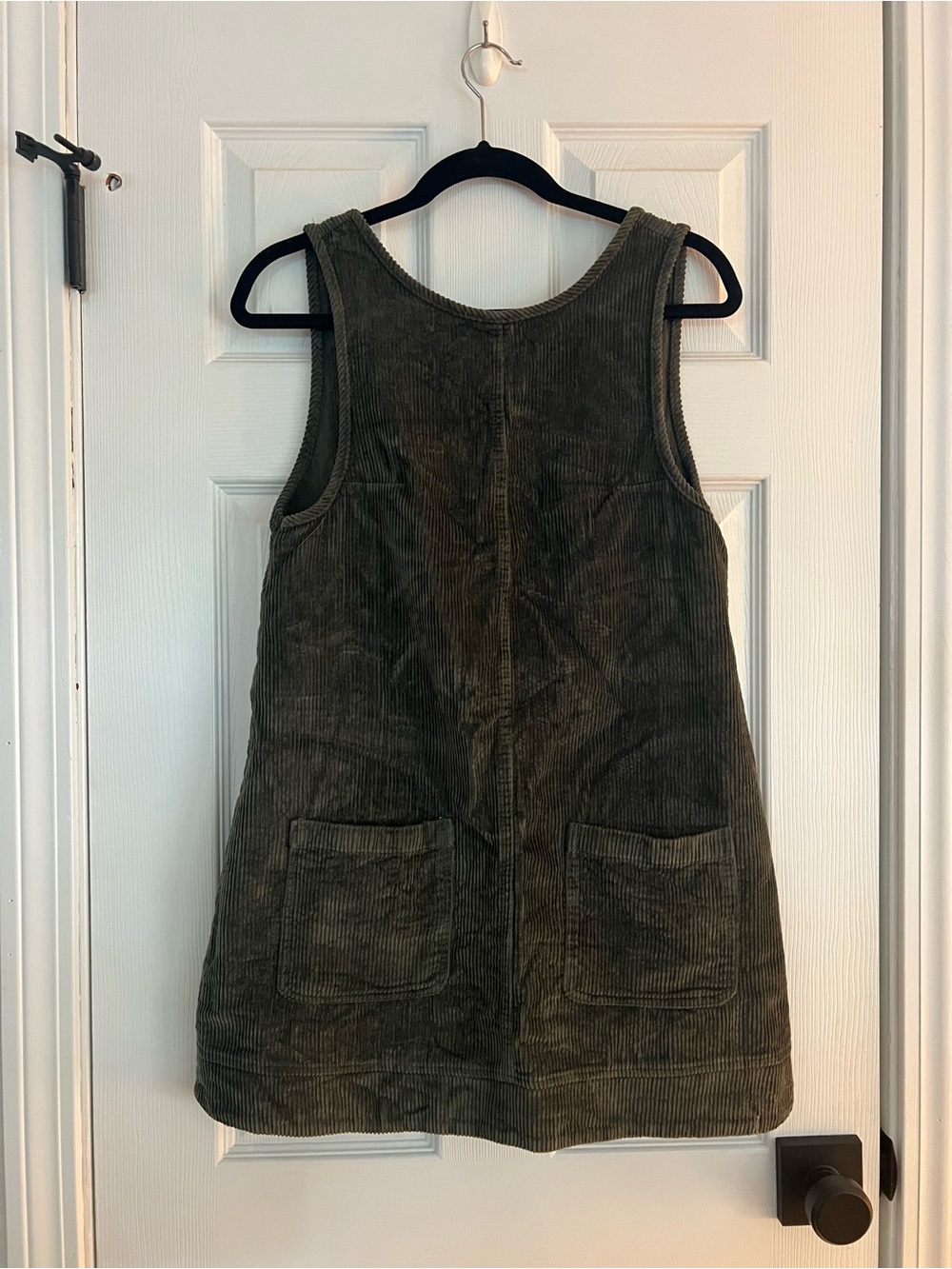 Amazon Olive Green Corduroy Pinafore Dress
